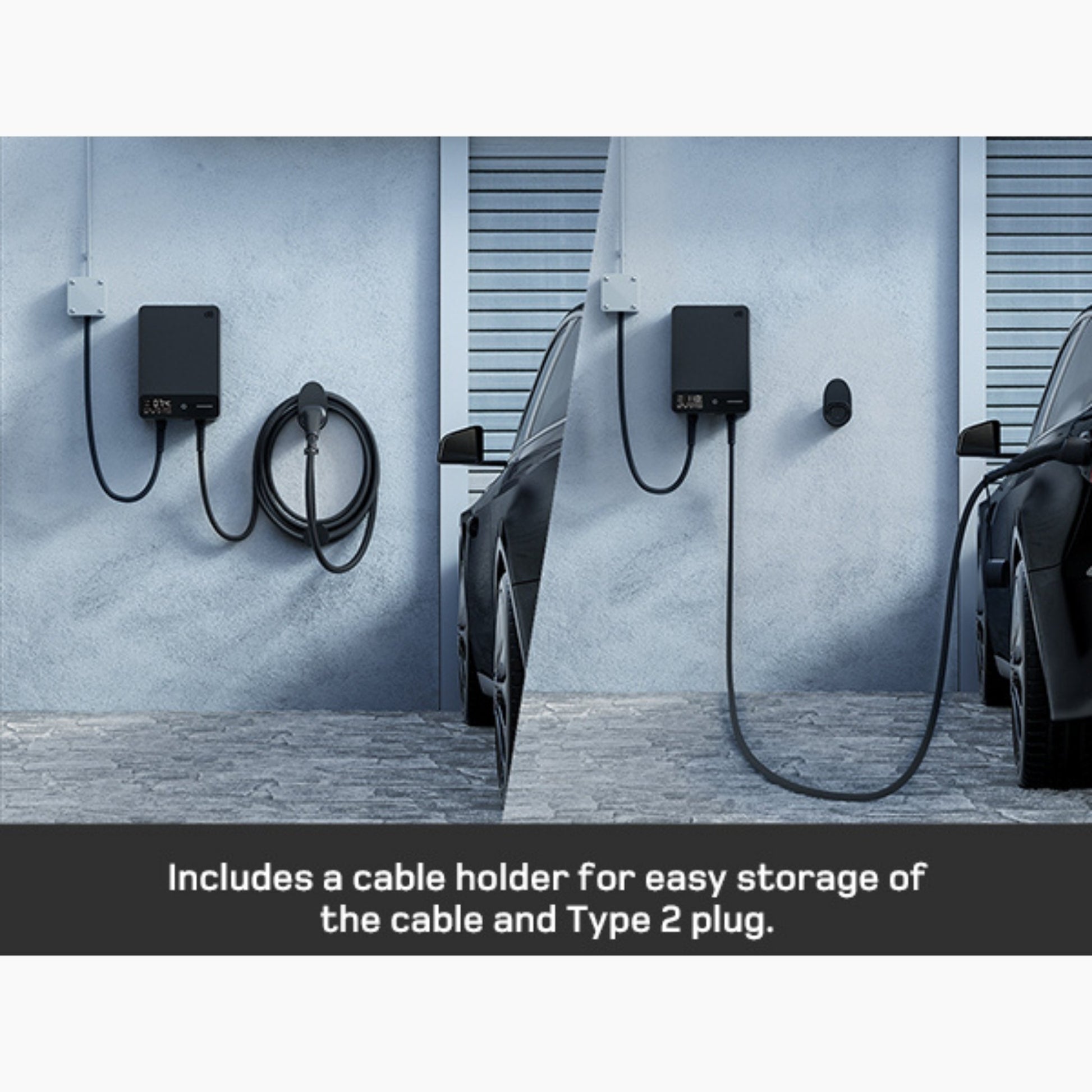 Wallbox Home 7,4 kW – Slimme EV Lader met App & RFID | Type 2 | Zwart/Wit - BlackCharge 5 meter / Zwart